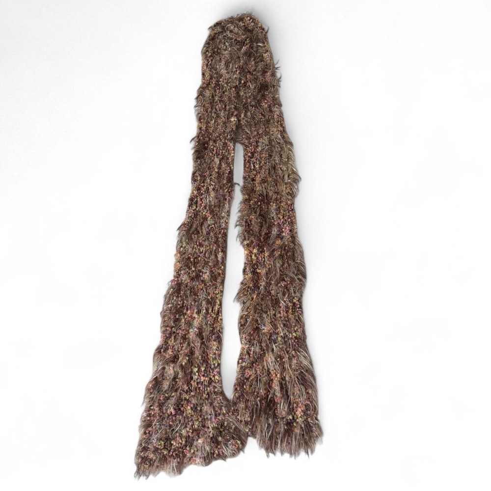 Brown multicolored textured scarf